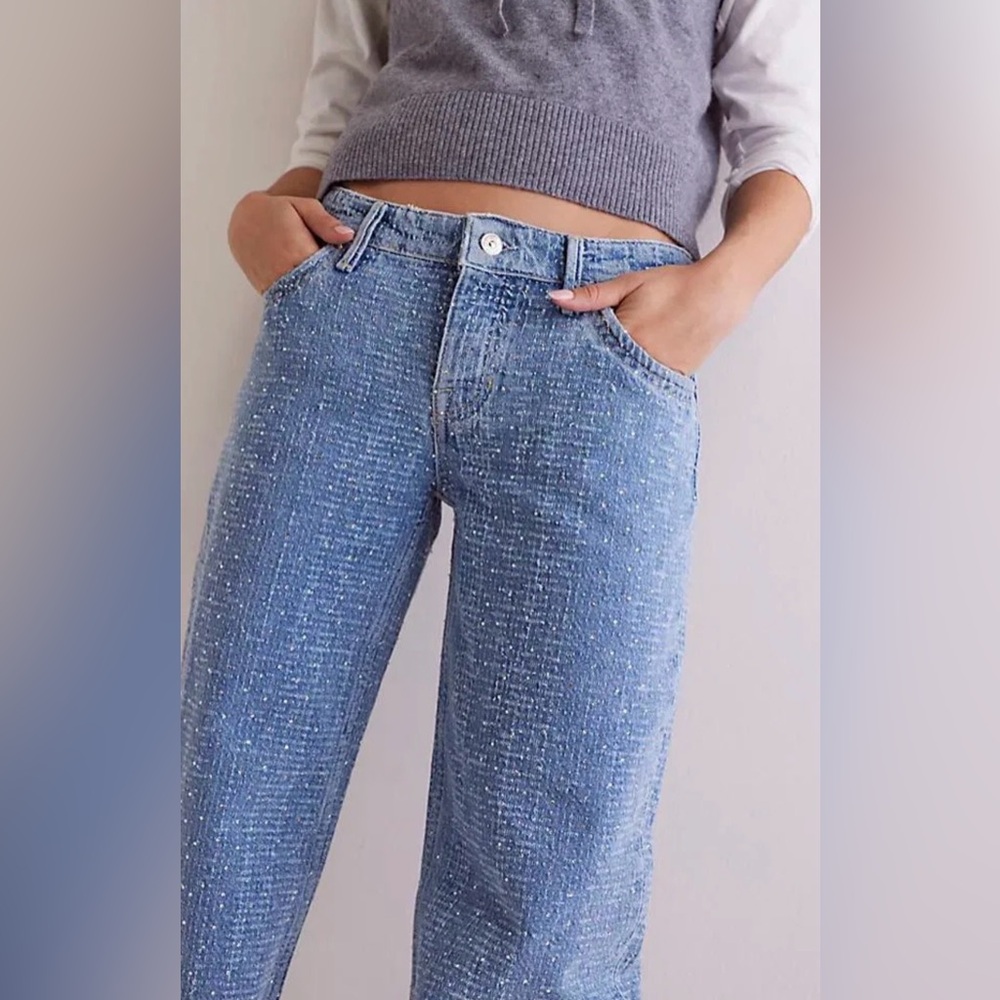 NWT FREE PEOPLE WE THE FREE TENNESSEE LOW RISE BOYFRIEND NOVELTY JEANS 🔥🔥